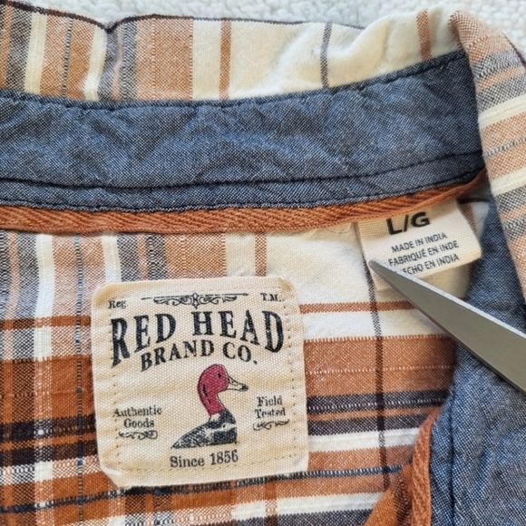 Cabela's Other - Cabela's Red Head Brand Co Men's Size  L/G Brown/Orange Plaid Shirt